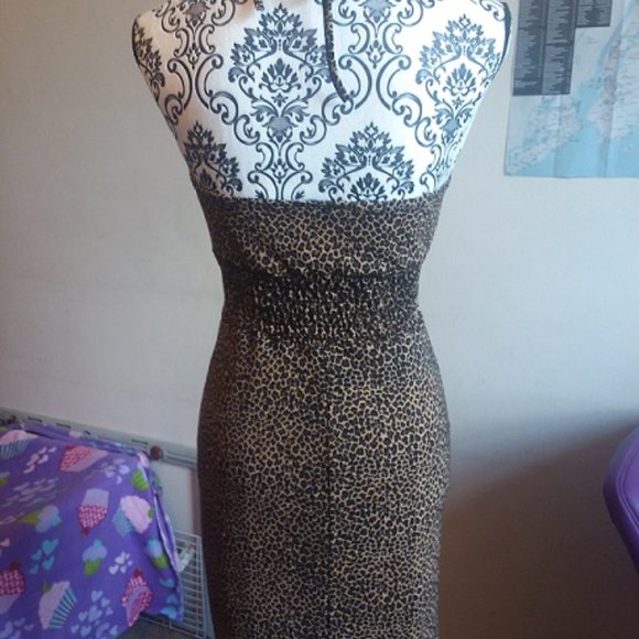 NBW leopard print halter top dress - Picture 2 of 4